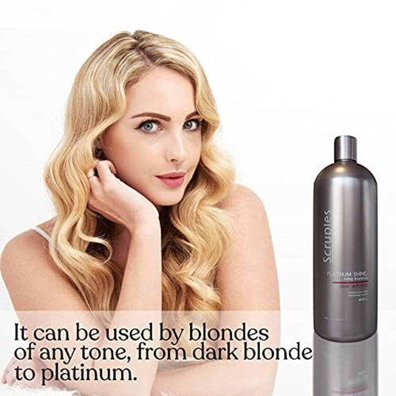 Say goodbye to brassiness and hello to radiant blonde locks! ๐โจ Try our Platinum Shine Purple Toning Shampoo for ultimate moisture and shine! Perfect for all hair types! #BlondeGoals #HairCare