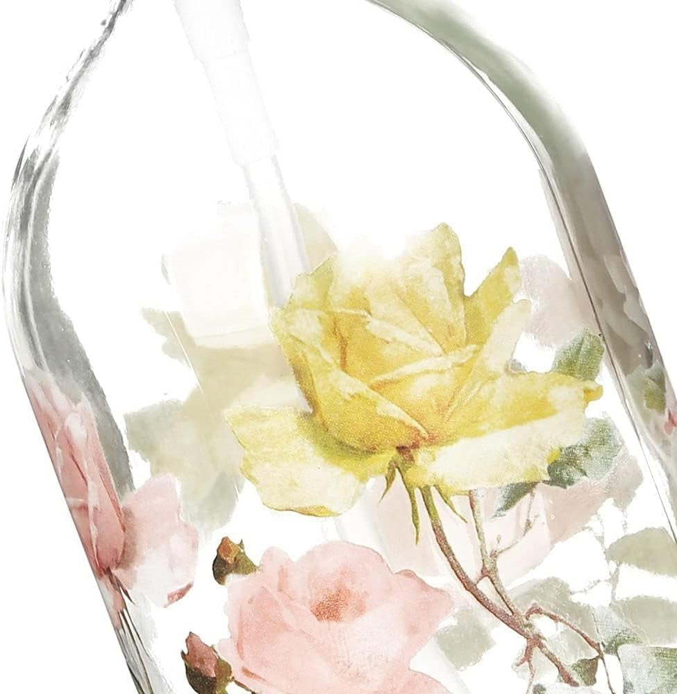 Refillable 17 Oz Glass Soap Dispenser with Pump for Bathroom and Kitchen