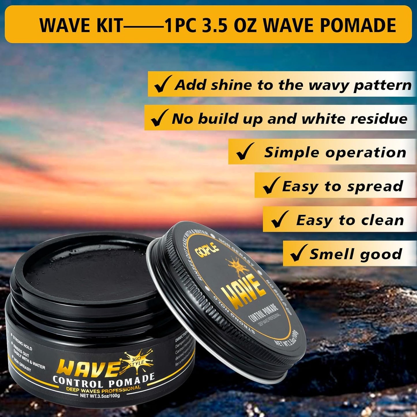 Waves Pomade 360 Waves Hydrating Shampoo Set for Black Men - Strengthens Hair and Promotes Growth