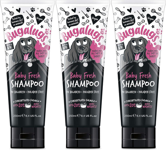 Baby Fresh Dog Shampoo with Baby Powder Scent - Premium Vegan Shampoo and Conditioner for Dogs, Ideal for Odor Control (3X 250ml)