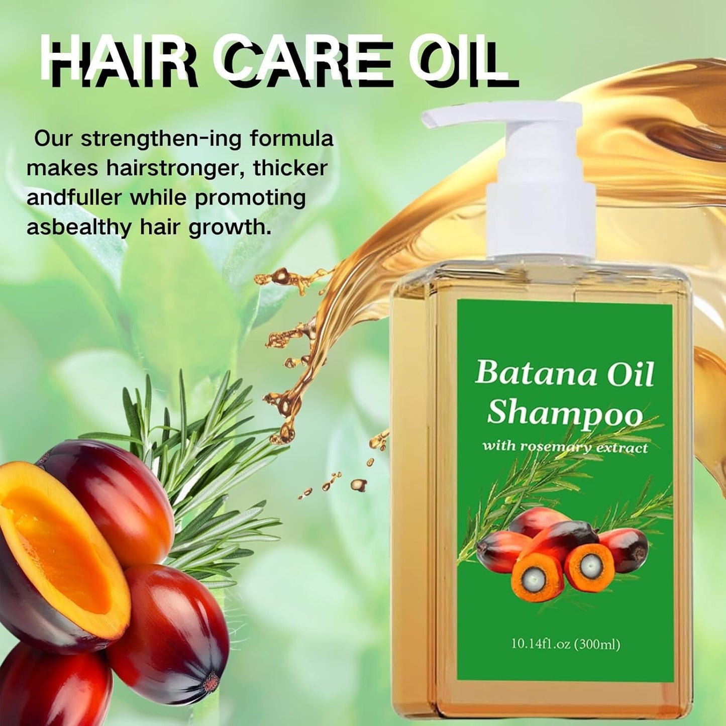 300ML Batana Oil Shampoo Batana Shampoo, Rosemary Oil Shampoo, Shampoo De Batana