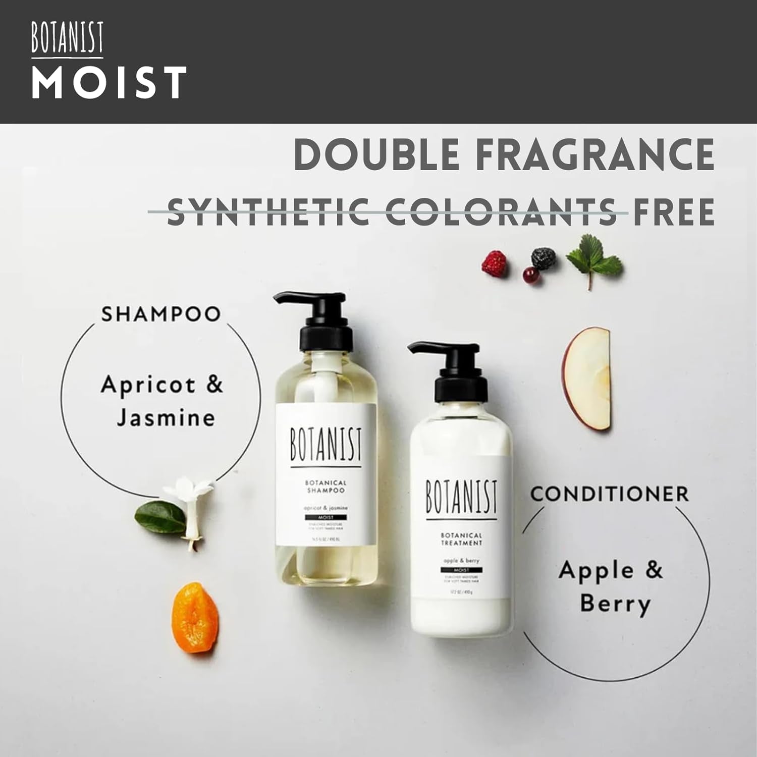 Hydrating Shampoo for Men and Women with Curly Hair, Enriched with Collagen, Jojoba Oil Extract, and Keratin, Paraben and Sulfate Free, 15.5 Fl Oz, Apricot and Jasmine Scent, Includes Pump, Pack of 2