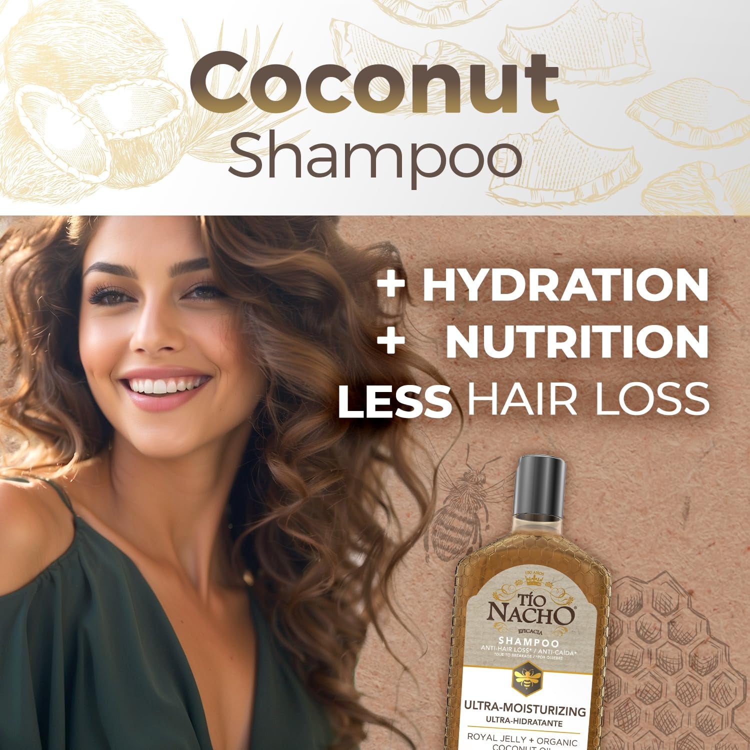 Revitalize Your Locks with Our Ultra Hydration Shampoo! 🌴✨ Infused with Coconut Oil & Royal Jelly for Ultimate Nourishment! Say Goodbye to Frizz and Hello to Healthy, Strong Hair! 💦💁‍♀️ #HairCare #Hydration #HealthyHair