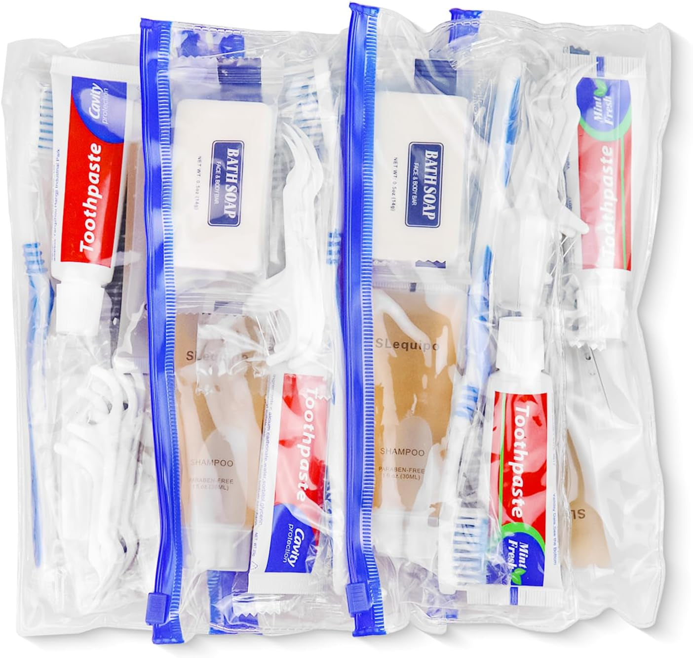 Hygiene Kit Set of 3 - Individually Packaged Travel Essentials Including Toothbrush, Toothpaste, Comb, Shampoo, Soap, and Floss Picks for Home, Hotel, Camping, and Travel Use