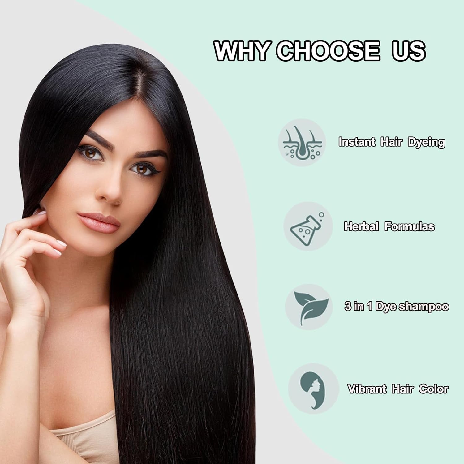 Say goodbye to gray hair in minutes! 💁‍♀️✨ Try our Instant Black Hair Shampoo - the ultimate 3-in-1 solution for vibrant color and easy application! 🖤 #HairGoals #GrayHairNoMore