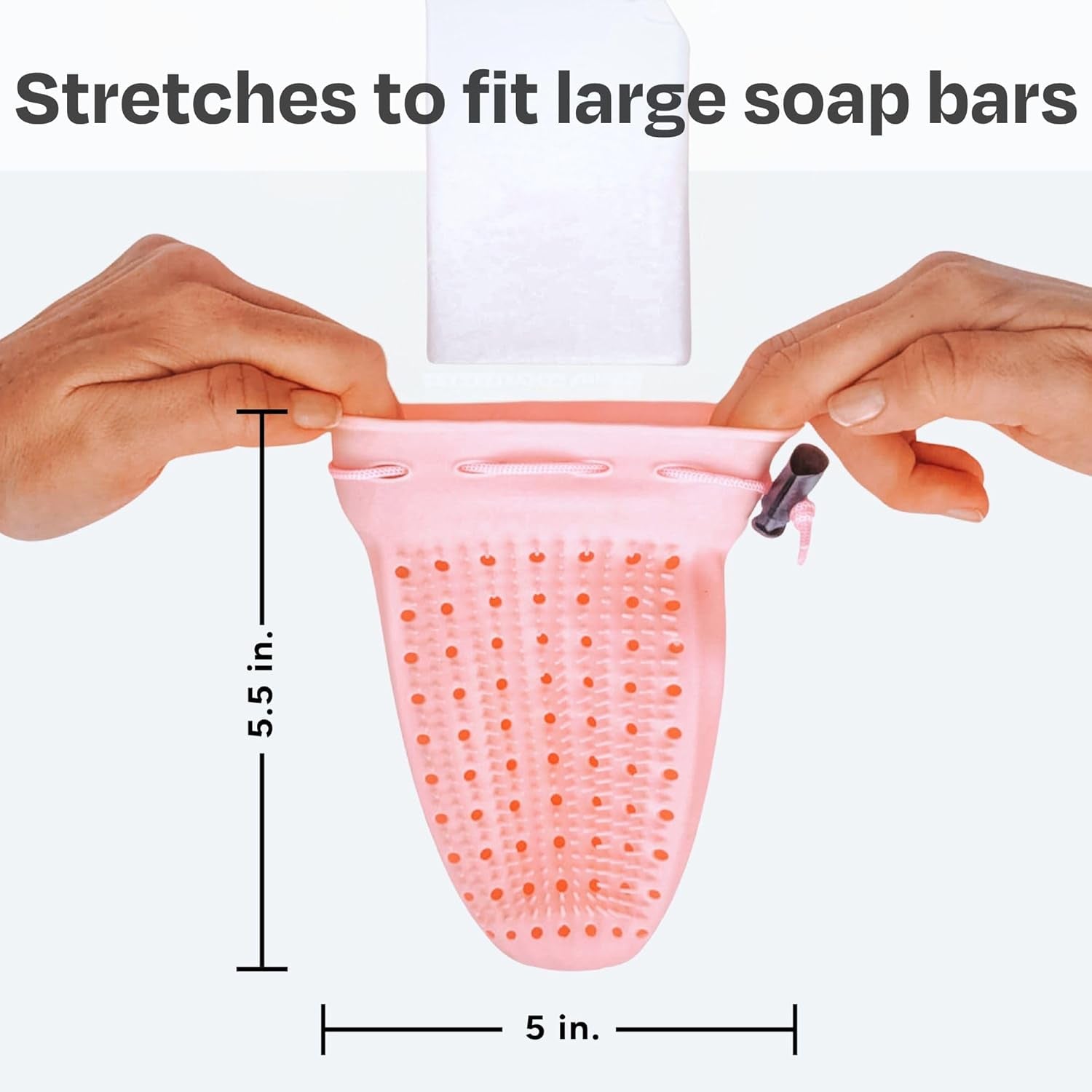 Soap Saver Bag, Gentle Exfoliating Loofah Pouch, Soap Sleeves for Bars, Exfoliating Bag, Bar Soap Pouch, Mesh Soap Bags for Soap Bars, Soap Bar Bag, Silicone Body Scrubber, Pink Loofah