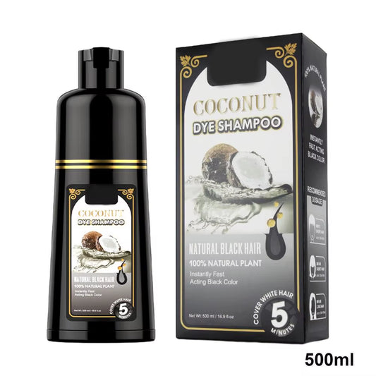 Herbal Black Hair Dye Shampoo 500ml - Effectively Eliminate White Hair