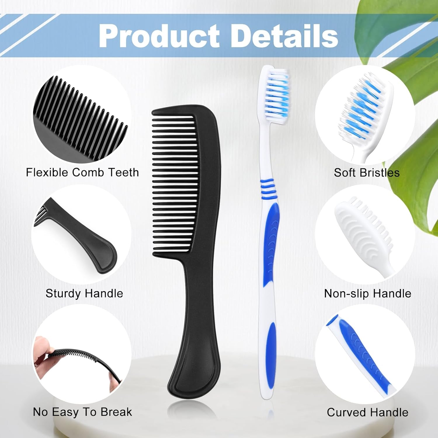 Hygiene Kit Set of 3 - Individually Packaged Travel Essentials Including Toothbrush, Toothpaste, Comb, Shampoo, Soap, and Floss Picks for Home, Hotel, Camping, and Travel Use