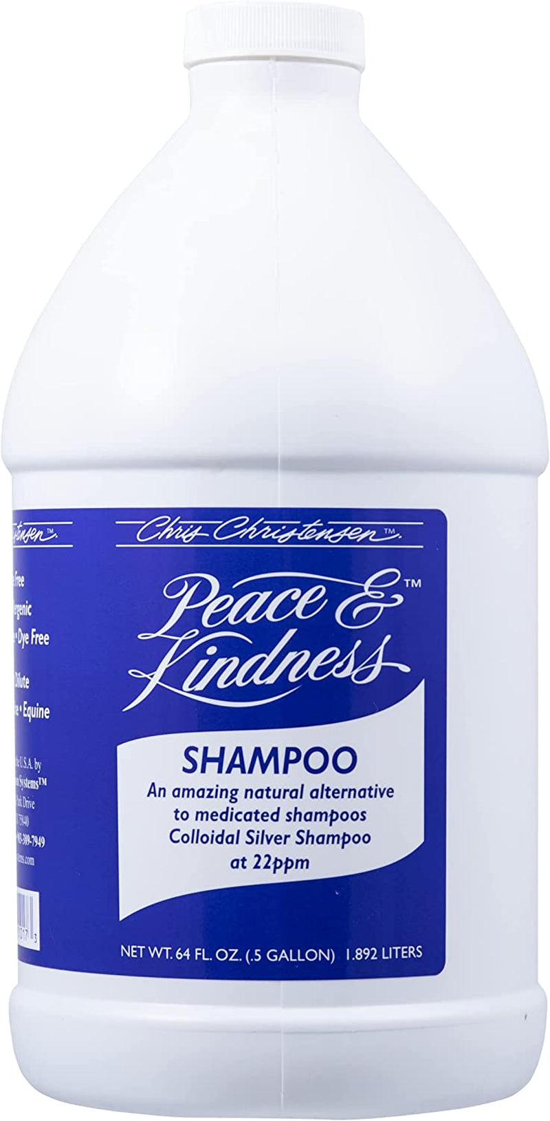 Professional Dog Shampoo - Peace & Kindness Formula for Skin Issues with Colloidal Silver - 64 Oz.