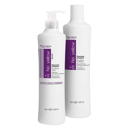Say goodbye to brassiness! 🌟✨ Grab our No Yellow Shampoo & Mask duo for stunning blonde, silver, and highlighted hair! 💜 #HairCare #BlondeGoals #BrassyNoMore