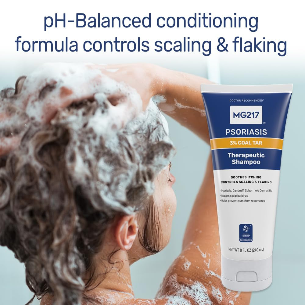 Say goodbye to psoriasis discomfort! Our 3% Coal Tar Shampoo & Conditioner tackles itching, scaling, and flaking for a healthier scalp. 🌟🧴 #PsoriasisRelief #HealthyScalp