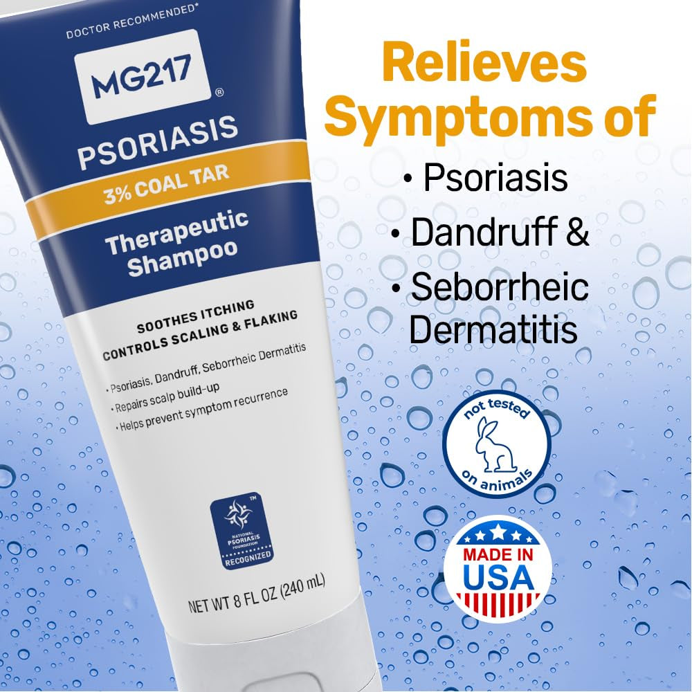 Say goodbye to psoriasis discomfort! Our 3% Coal Tar Shampoo & Conditioner tackles itching, scaling, and flaking for a healthier scalp. 🌟🧴 #PsoriasisRelief #HealthyScalp