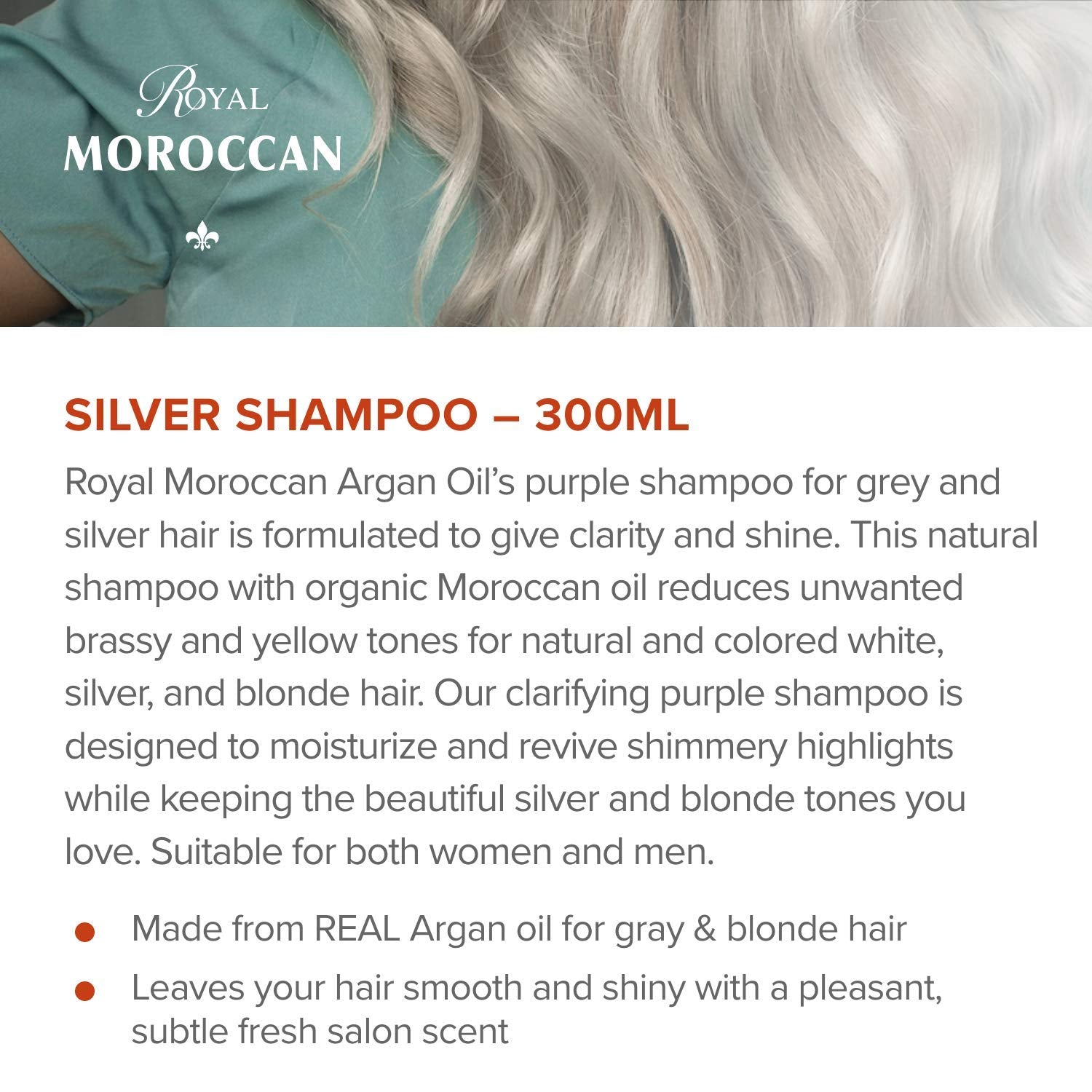 Transform Your Hair with the Best Silver Shampoo! 💜✨ 300ml of Anti-Yellow Magic for Blondes & Grays! Paraben-Free & Infused with Argan Oil! #HairGoals #SilverShampoo