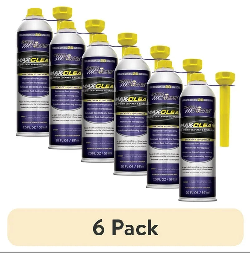 (6 Pack) Royal Purple Max-Clean Fuel System Cleaner & Stabilizer, 20 Oz