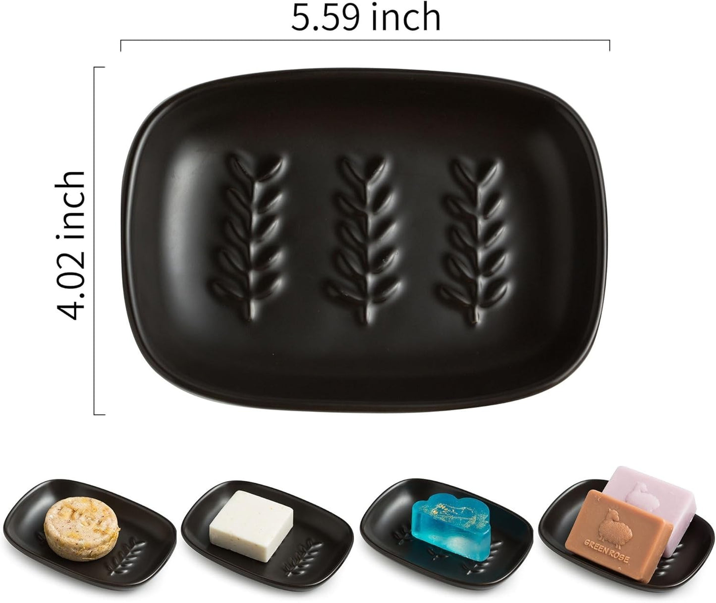 Ceramic Soap Dish Holder for Bar Soap or Sponge Use - White 1 Pc