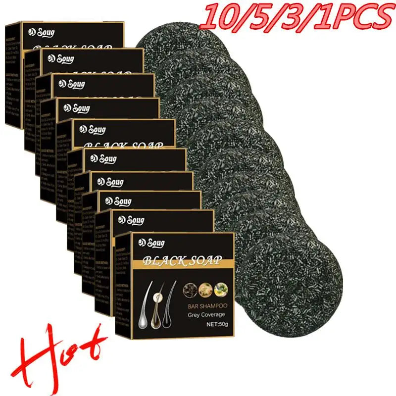 Say goodbye to gray hair with our Black Polygonum Multiflorum Shampoo Bar! 🌟✨ Perfect for a natural dye and nourished locks! #HairCare #GrayHairSolution