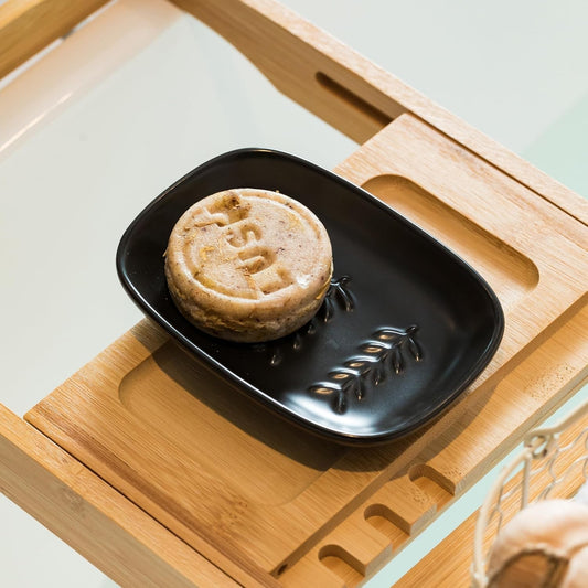 Ceramic Soap Dish Holder for Bar Soap or Sponge Use - White 1 Pc