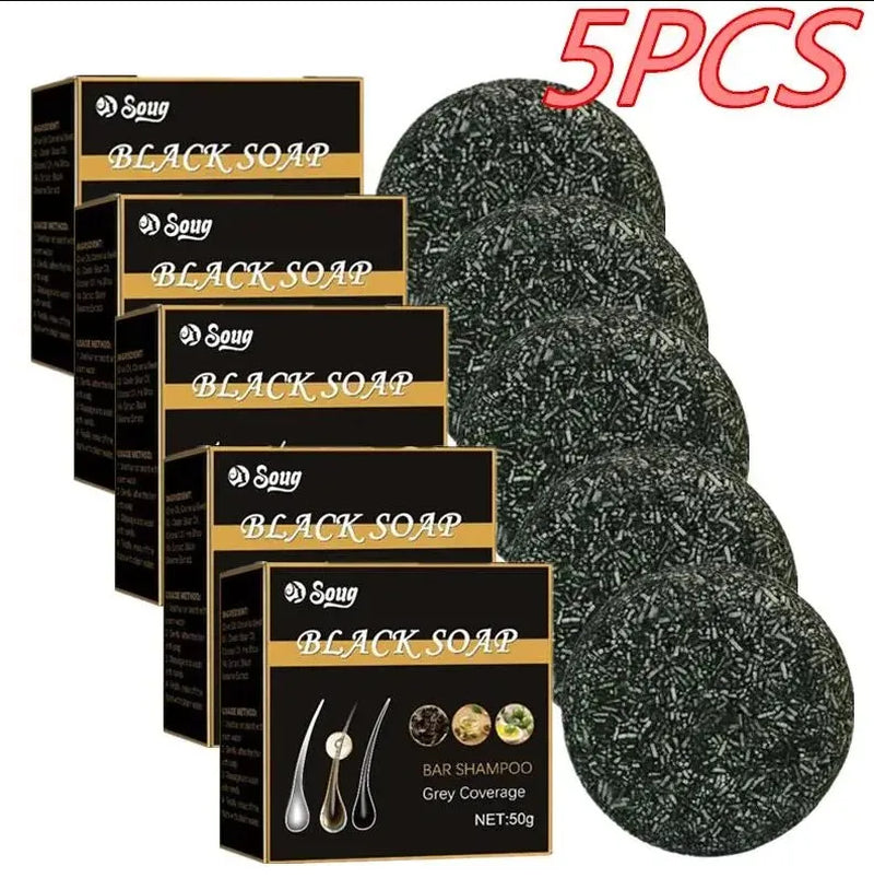 Say goodbye to gray hair with our Black Polygonum Multiflorum Shampoo Bar! 🌟✨ Perfect for a natural dye and nourished locks! #HairCare #GrayHairSolution