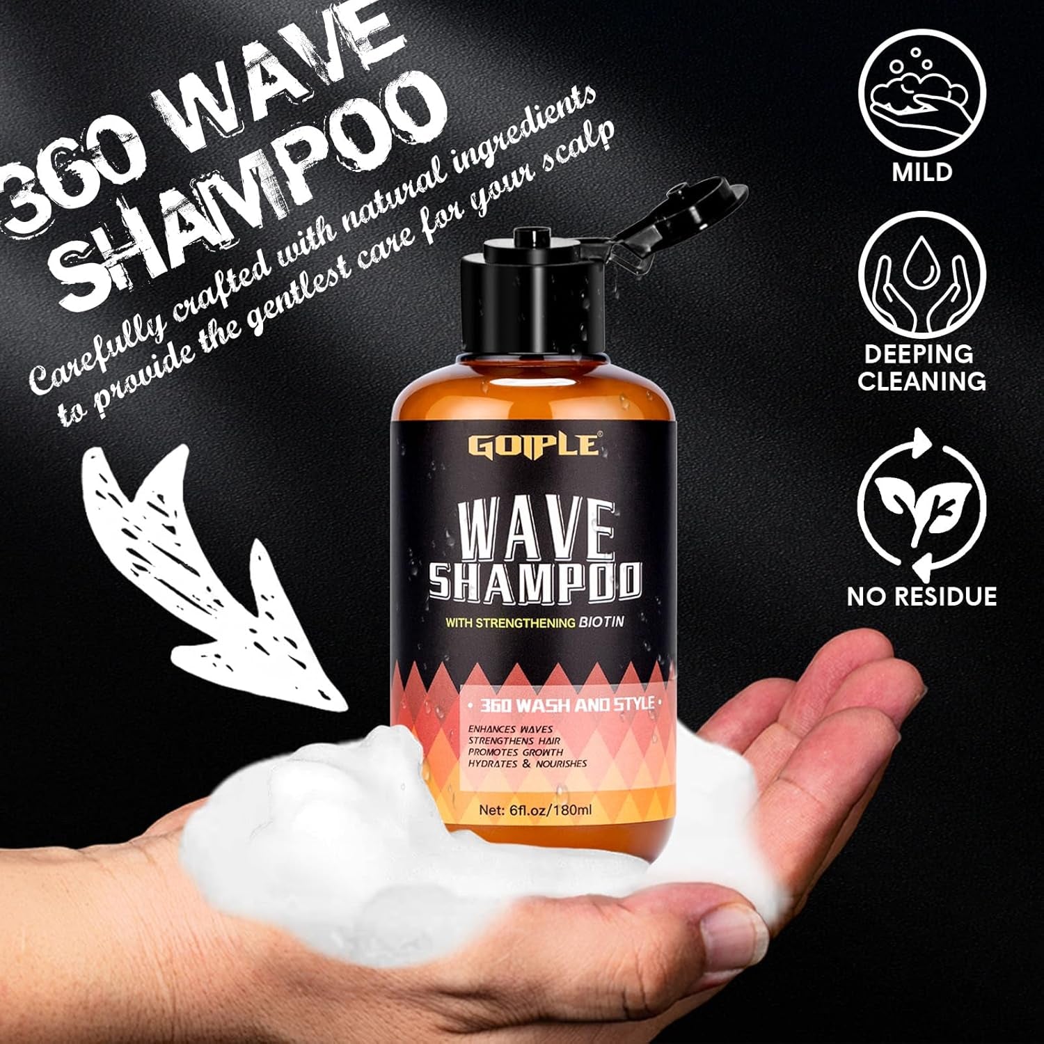 Waves Pomade 360 Waves Hydrating Shampoo Set for Black Men - Strengthens Hair and Promotes Growth